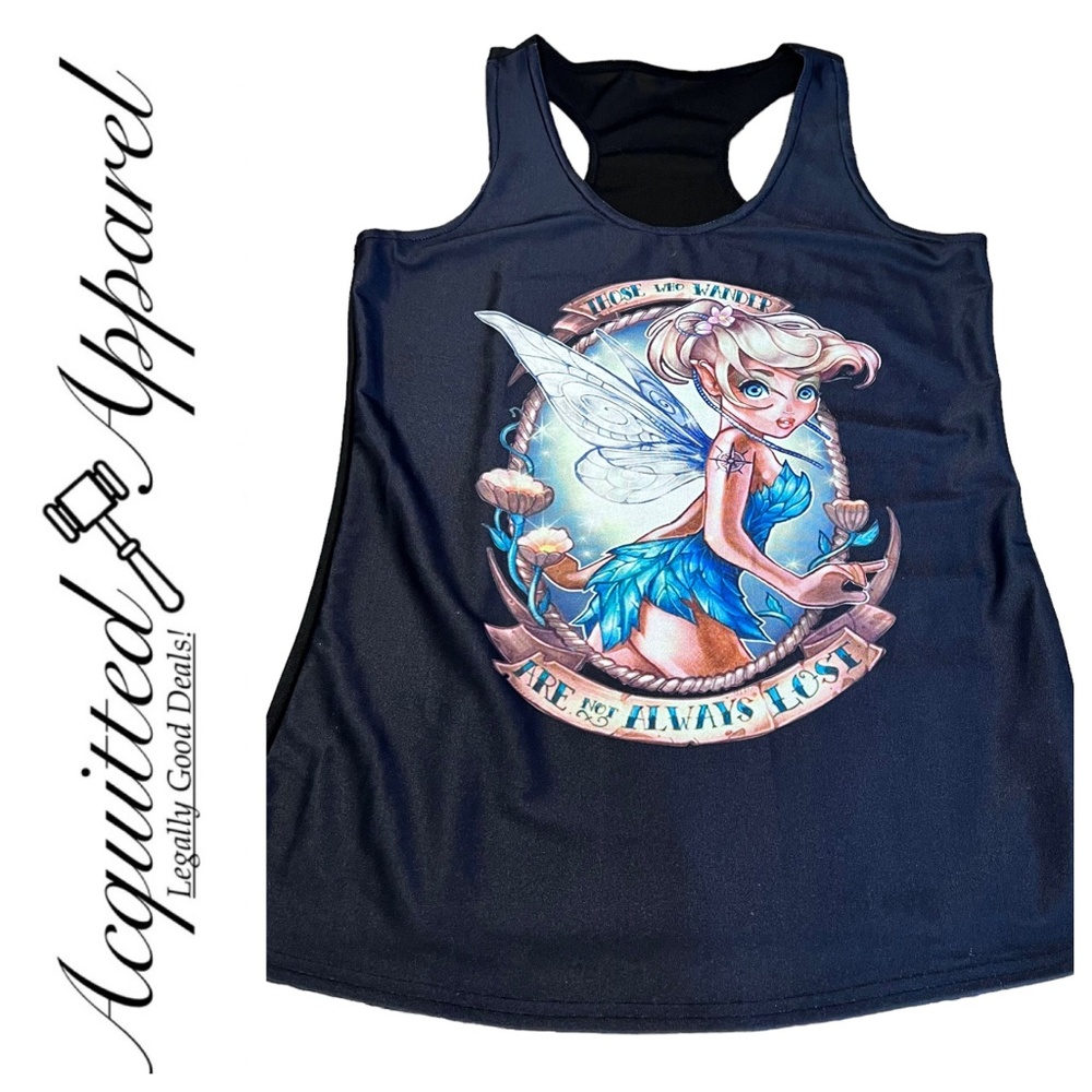NWOT Tinker Bell Those That Wonder Are Not Always Lost Back Tank Top
